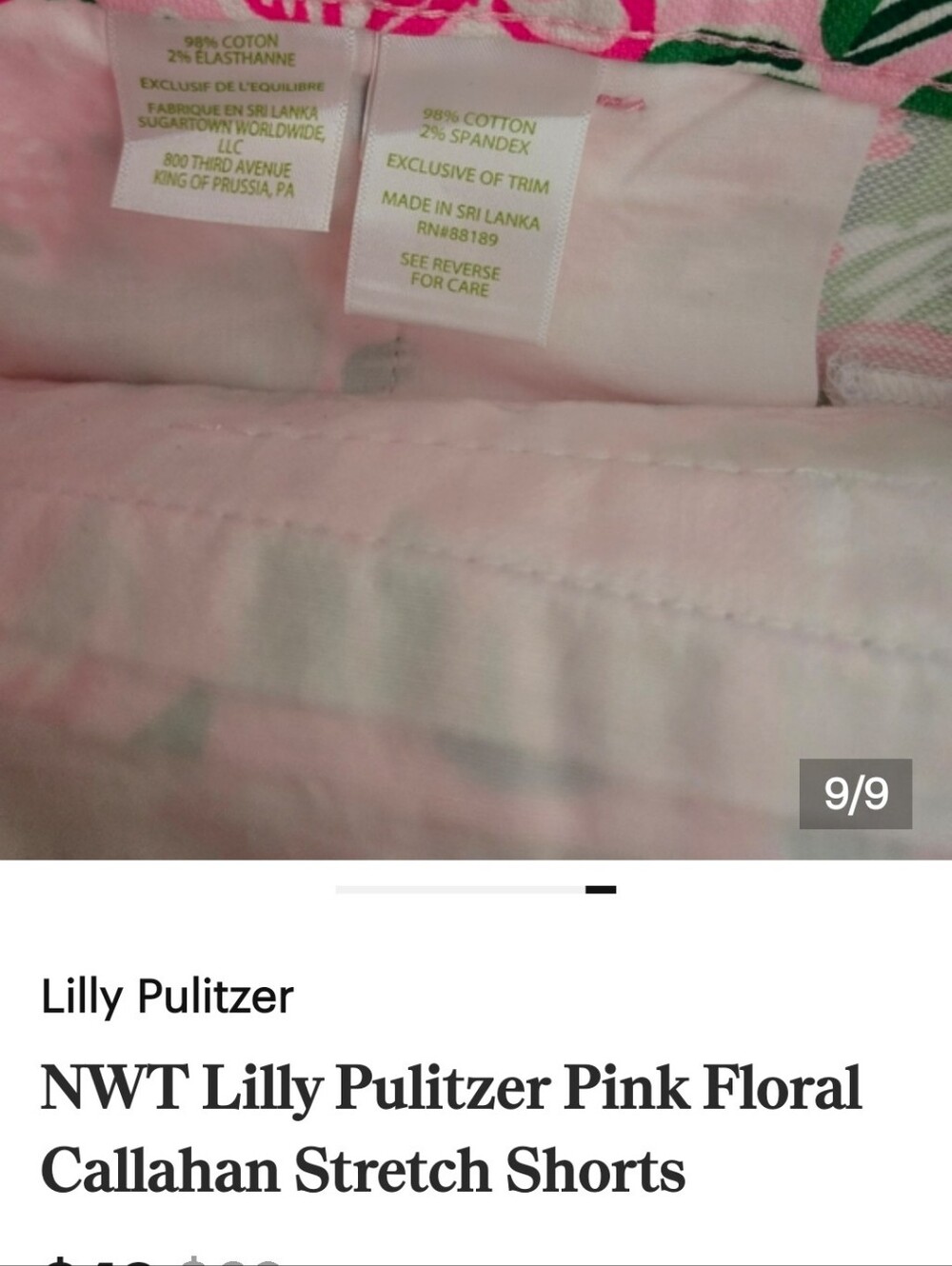 NWT Lilly Pulitzer Callahan Cionch Shell PINK Kasia LaLa High-Waist Shorts - Picture 11 of 11